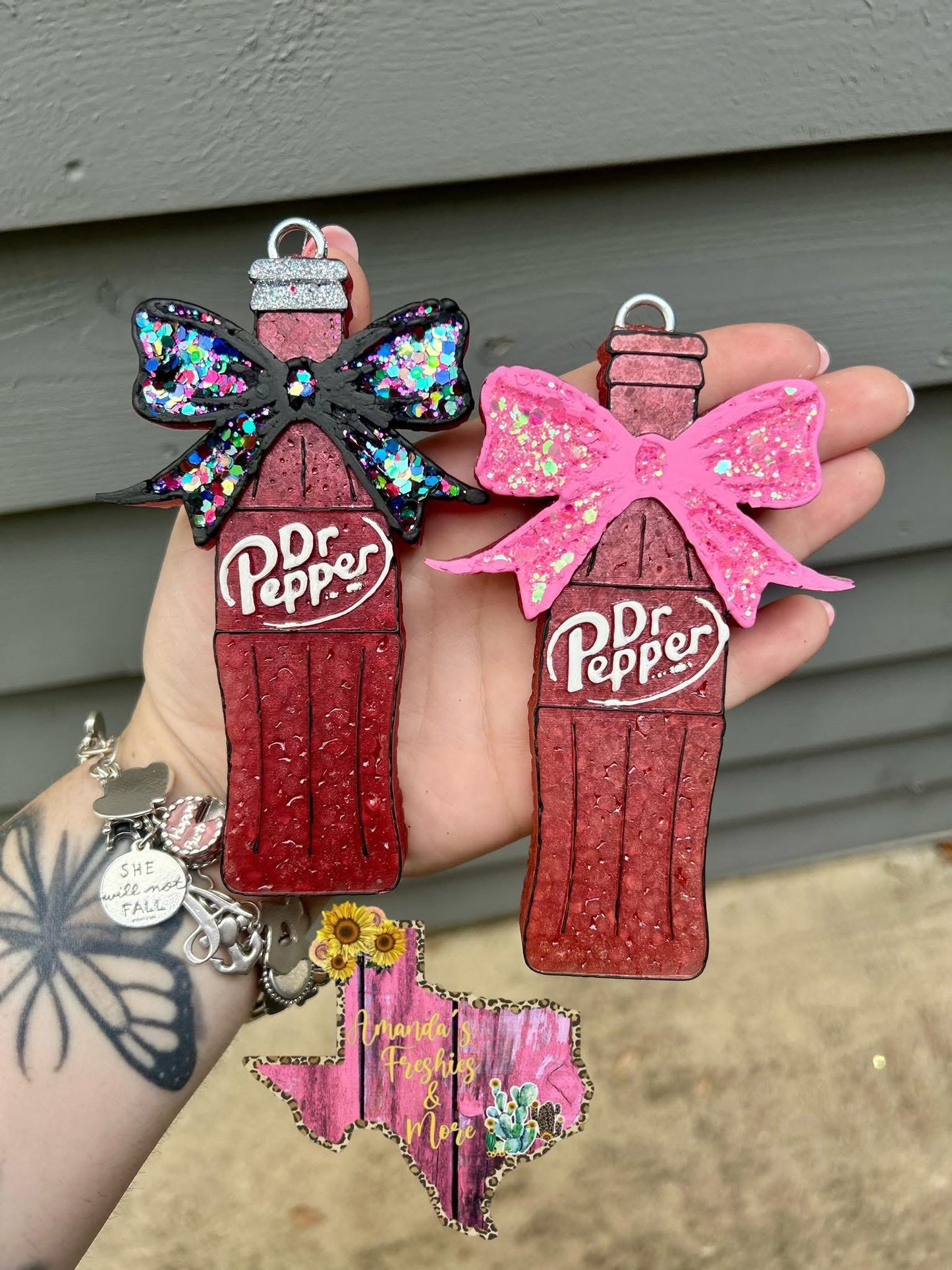 Dr. Pepper Bottle with Bow Silicone Freshie Mold