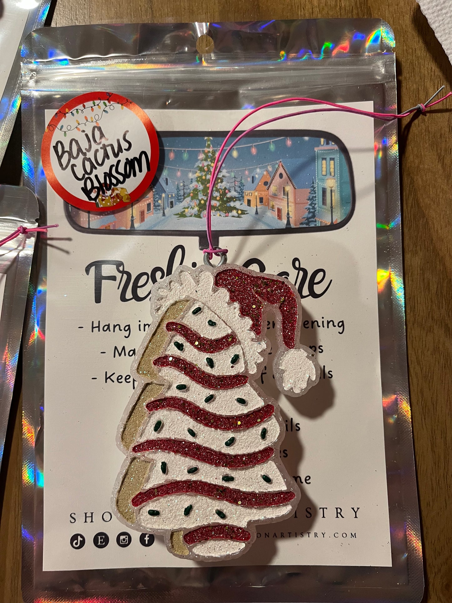 Christmas Tree Cake with Santa Hat Silicone Freshie Mold