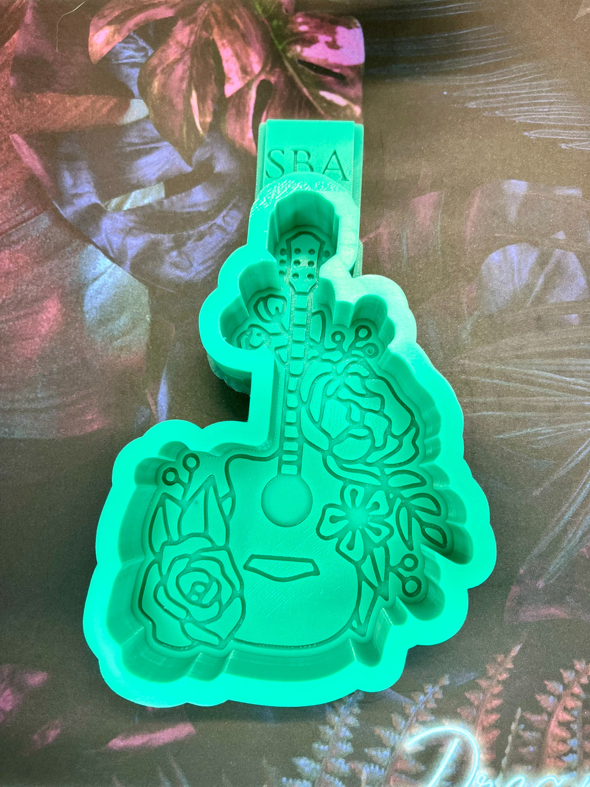Floral Guitar Silicone Freshie Mold