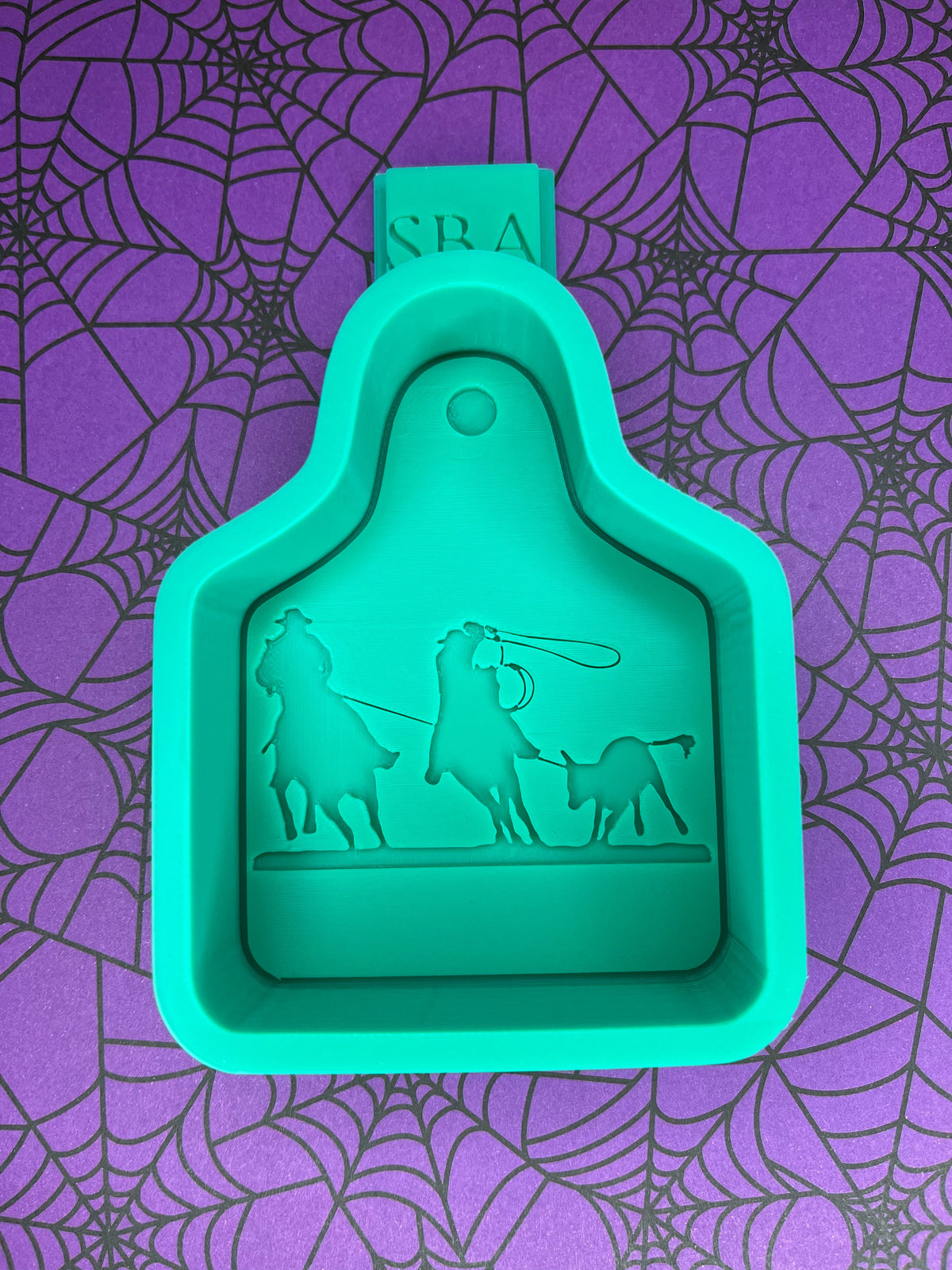 Team Roping Cow Tag Silicone Freshie Mold