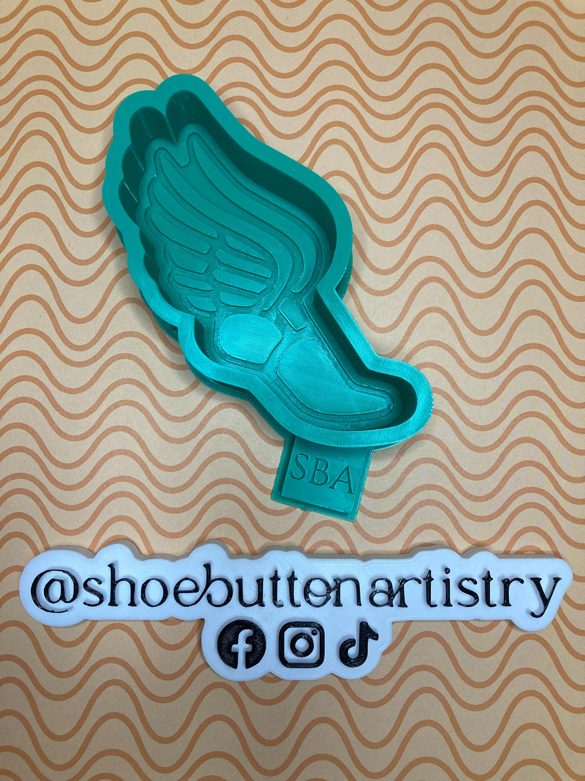 Track Running Shoe With Wings Silicone Freshie Mold