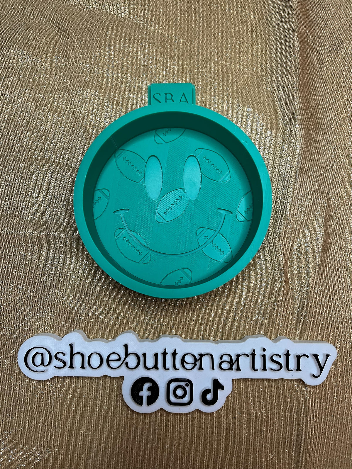 Football Print Smiley Face Silicone Freshie Mold
