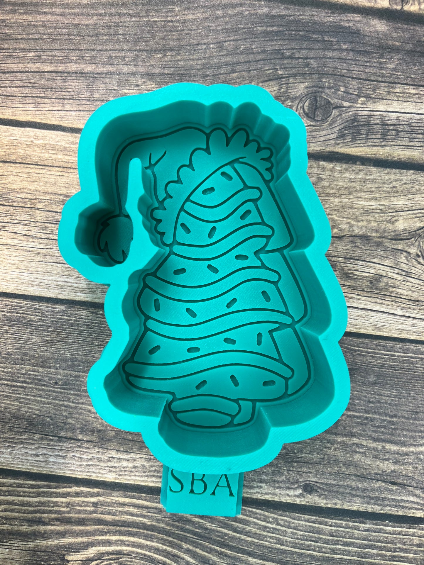 Christmas Tree Cake with Santa Hat Silicone Freshie Mold