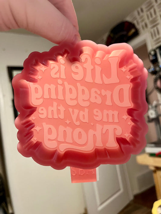 Life Is Dragging Me By The Thong Silicone Freshie Mold