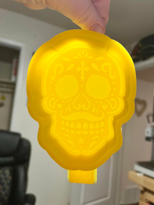 Day Of The Dead Sugar Skull with Mustache Silicone Freshie Mold