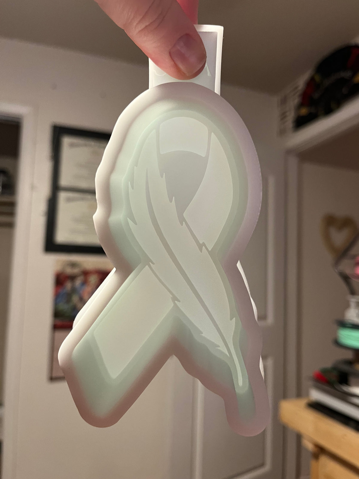Suicide Awareness Ribbon Silicone Freshie Mold