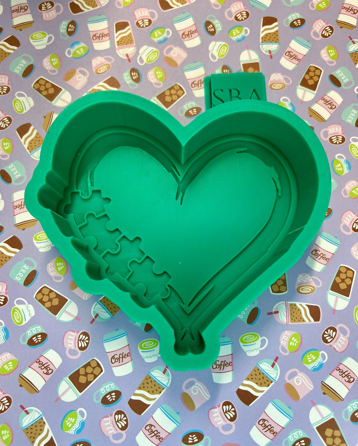 Puzzle Piece Autism Heart Silicone Freshie Mold