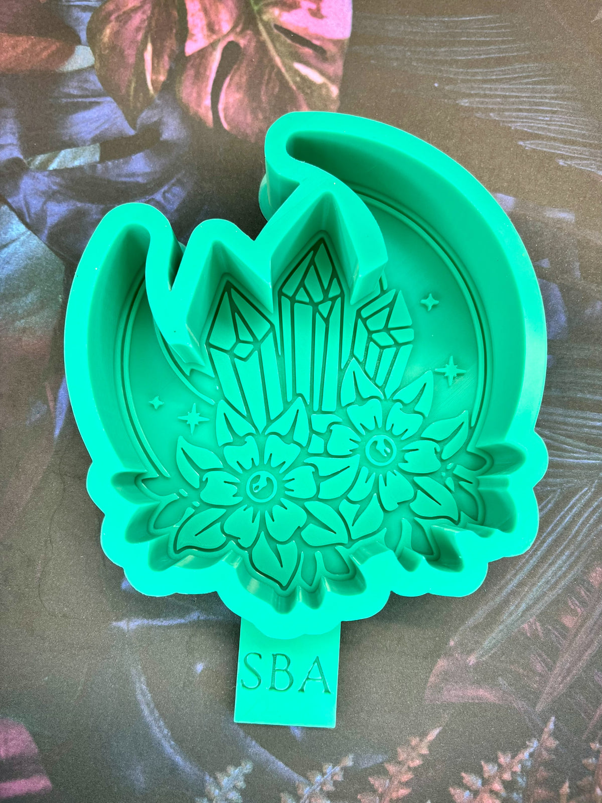 Floral Crystal Moon Silicone Freshie Mold