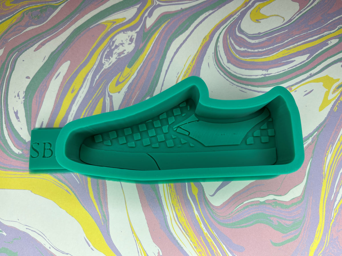 Checkered Vans Shoe Silicone Freshie Mold