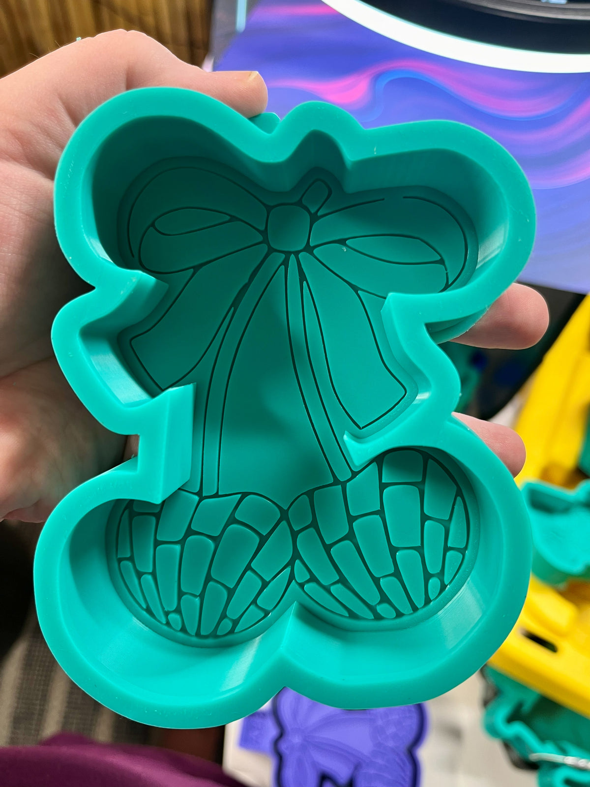 Concha Cherries With Bow Silicone Freshie Mold