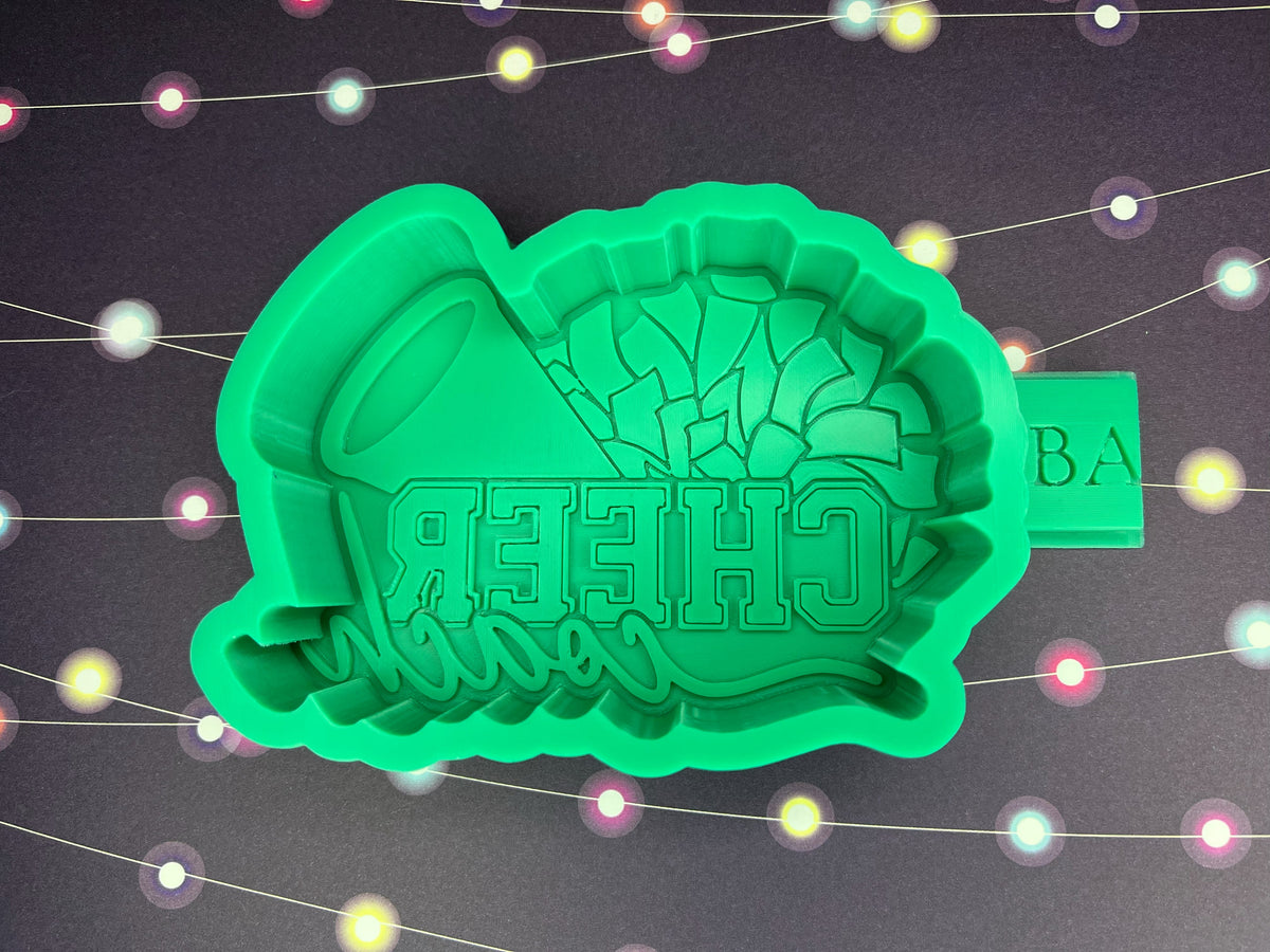Cheer Coach With Pompom And Megaphone Silicone Freshie Mold