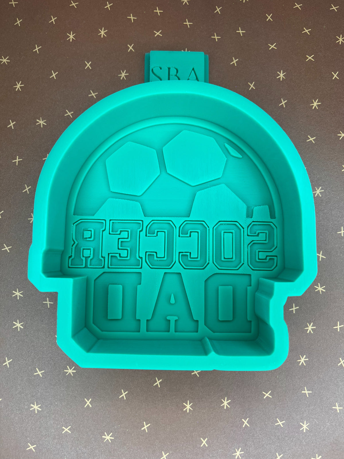 Soccer Dad With Soccer Ball Background Silicone Freshie Mold