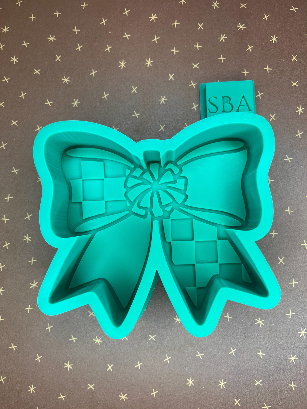 Checkerboard Cheer Bow Silicone Freshie Mold