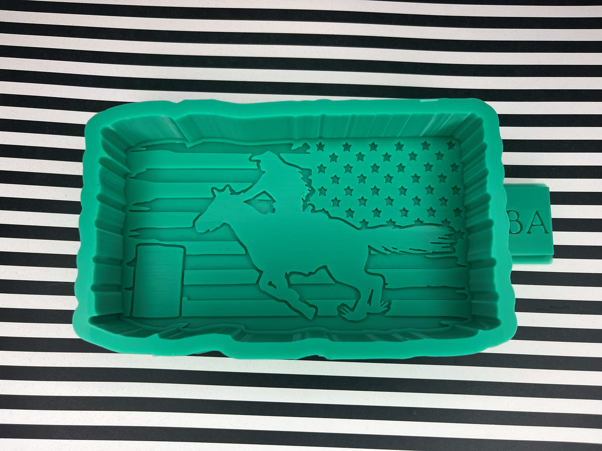 Barrel Racer American Flag Silicone Freshie Mold