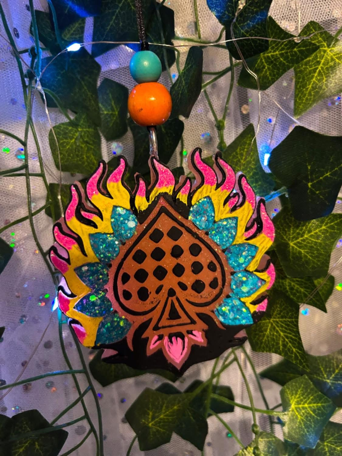 Flaming Spade Silicone Freshie Mold