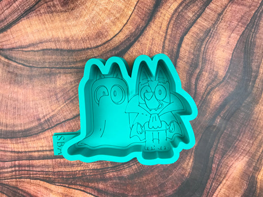 Dog Sisters Halloween Freshie Mold (B-Grade)