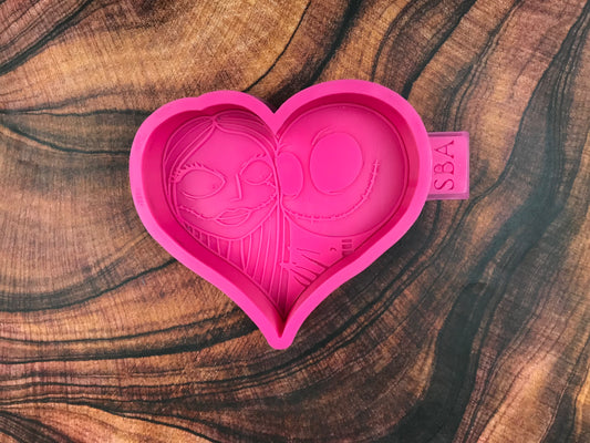Jack and Sally Heart Freshie Mold
