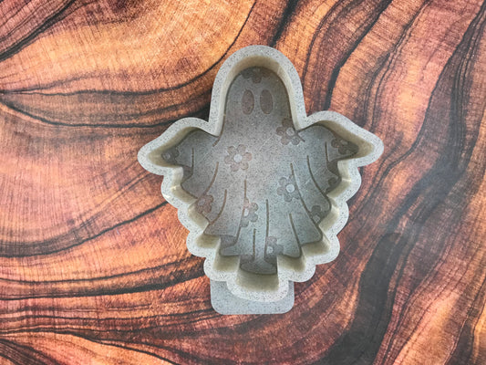 Floral Ghost Arms Up Freshie Mold (B-Grade, Clear)