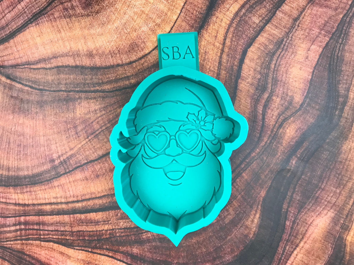 Santa with Heart Glasses Freshie Mold