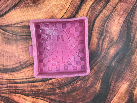Checkered Ghost Square Freshie Mold (B-Grade)
