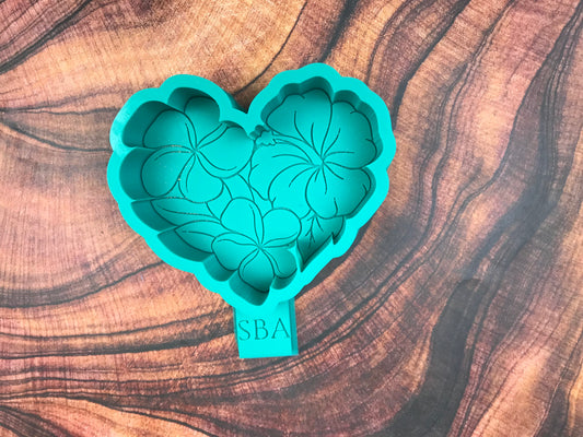 Plumeria Heart Freshie Mold