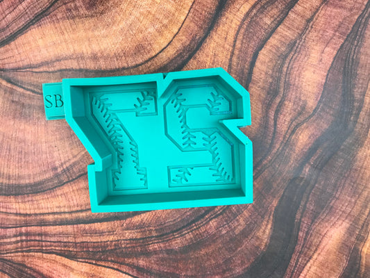 Number 27 Baseball Threads Freshie Mold