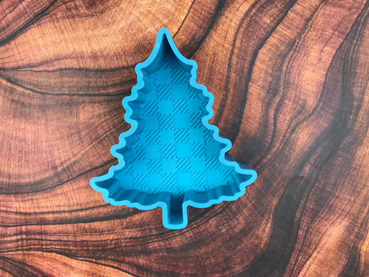 Checkered Christmas Tree Freshie Mold (Non-SBA)