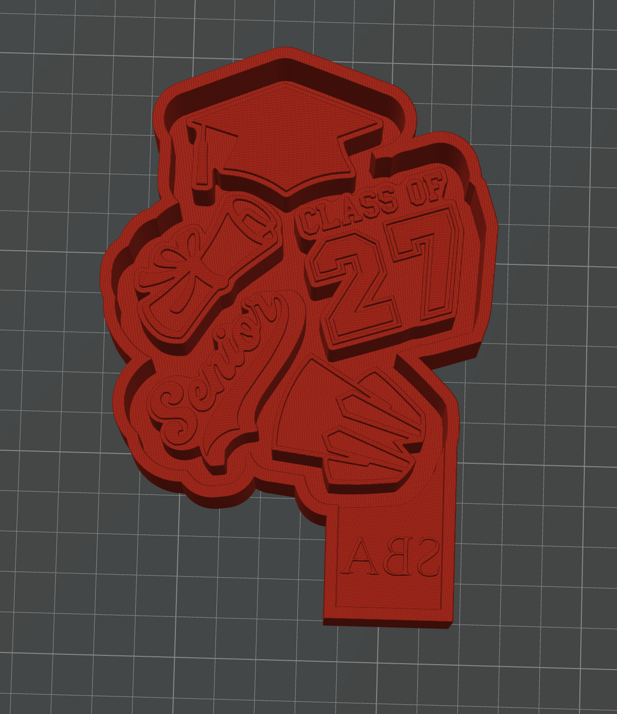 Senior 2027 Silicone Freshie Charm Mold