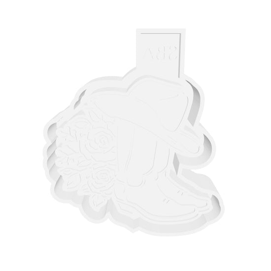 Floral Cowboy Boots With Hat Digital Freshie Mold File