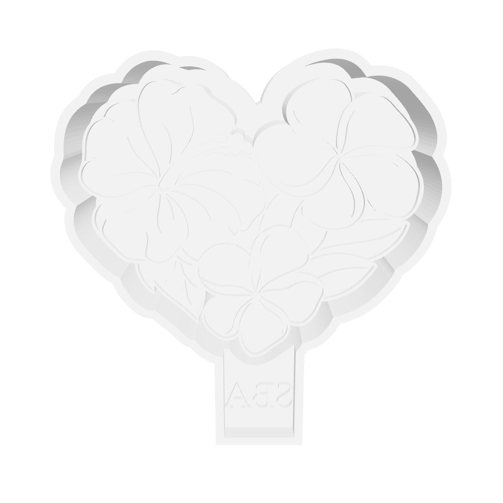 Plumeria Heart Digital Freshie Mold File