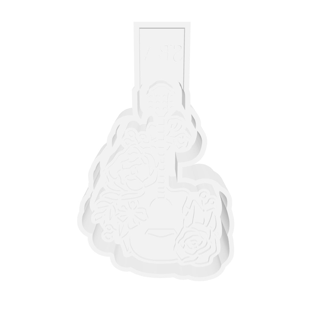 Floral Guitar Digital Freshie Mold File