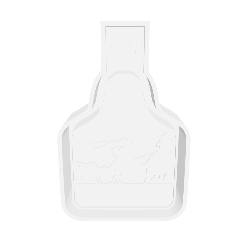 Team Roping Cow Tag Digital Freshie Mold File