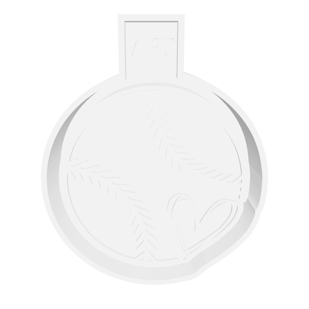 Baseball With Heart Digital Freshie Mold File
